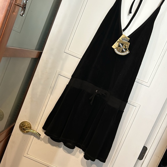 Original Juicy Couture Black Terry Halter Dress- sz L- NWT - Picture 2 of 9